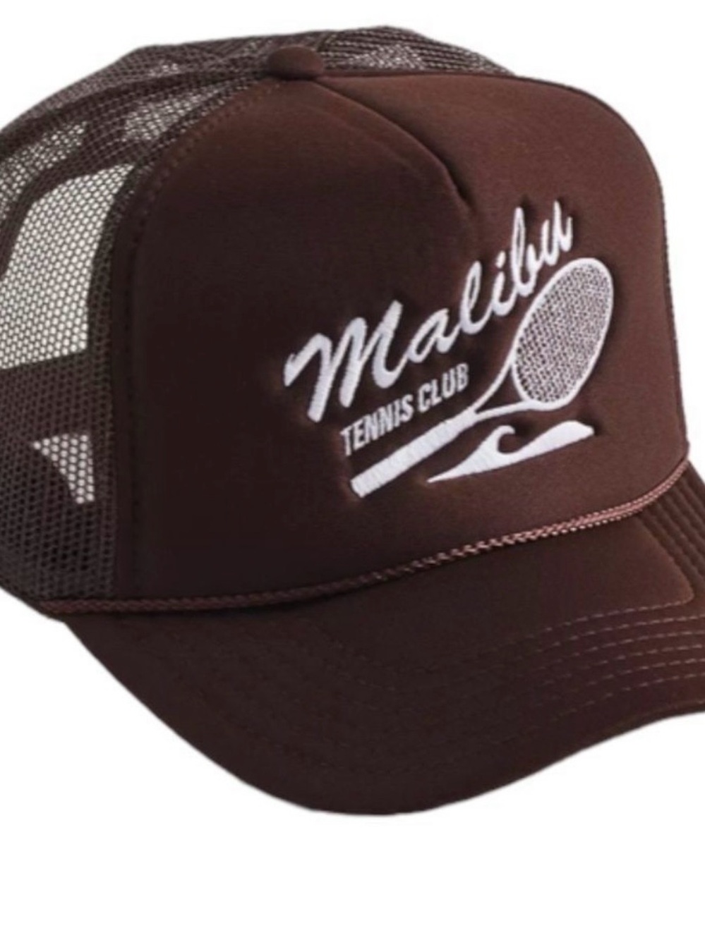 Malibu Tennis Club Embroidered Trucker hat. Adjustable.